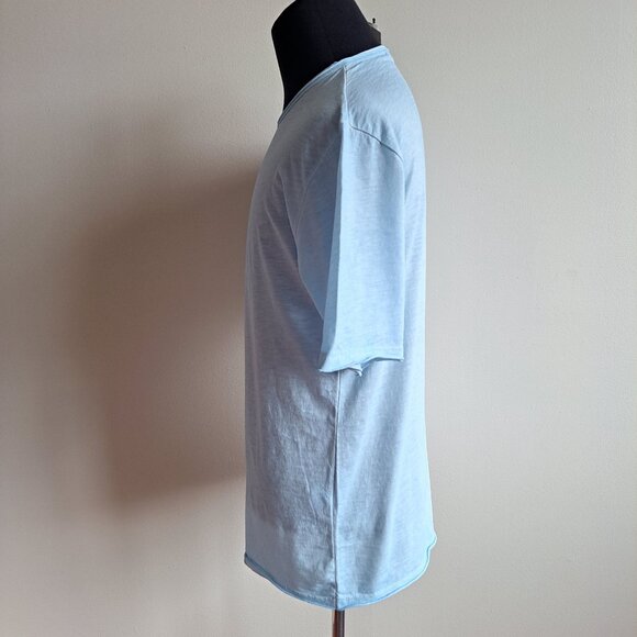 NEW Gionfriddo Men's Italian 100% Cotton Crew Neck Light Blue T-shirt Size L - Picture 4 of 13